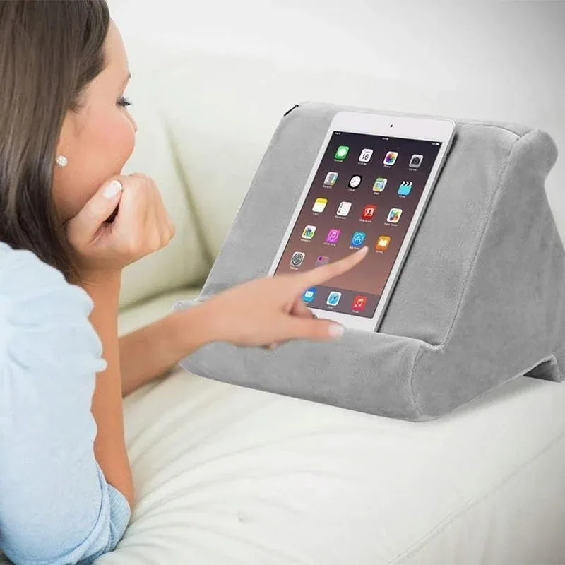 Tablet Pillow Stands For iPad Book Reader Holder Rest Laps Reading Cushion - Dark Red — image 5
