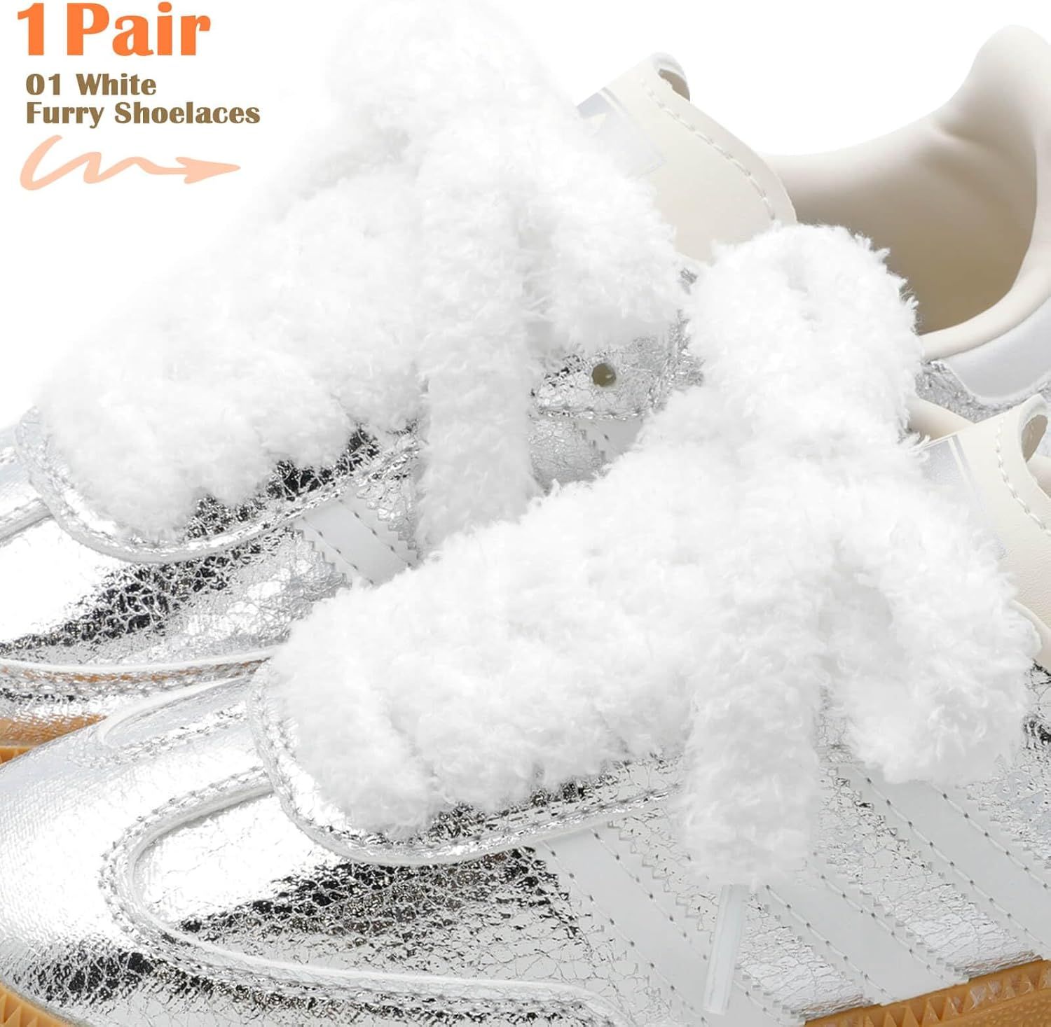 Sot lat uzzy Shoelaces: Wide Thick urry Shoe Laces or Sneakers 1 Pair โ image 2