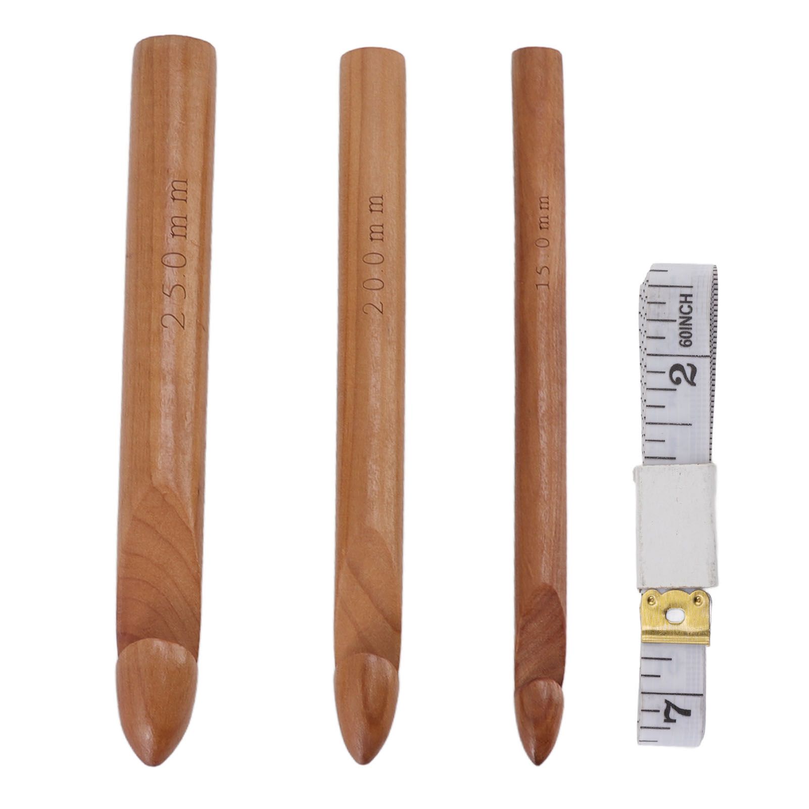 Single Head Wooden Crochet Hooks 25mm 20mm 15mm Crochet Hook for Sweaters Hats Scarves Gloves