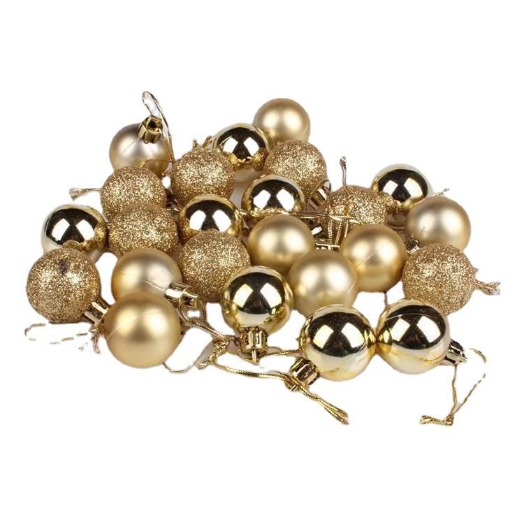 Plastic Christmas Decoration Balls 3cm 24 Pack Degree 3cm Rose Red 24 Pack โ image 3