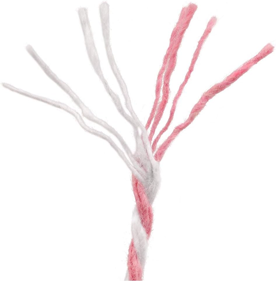 Pink and White Twine String, 328 Feet Christmas Bakers Twine String, 2MM Heavy Duty Packing String for DIY Crafts, Christmas Decoration, Gift Wrapping, Craft — image 3