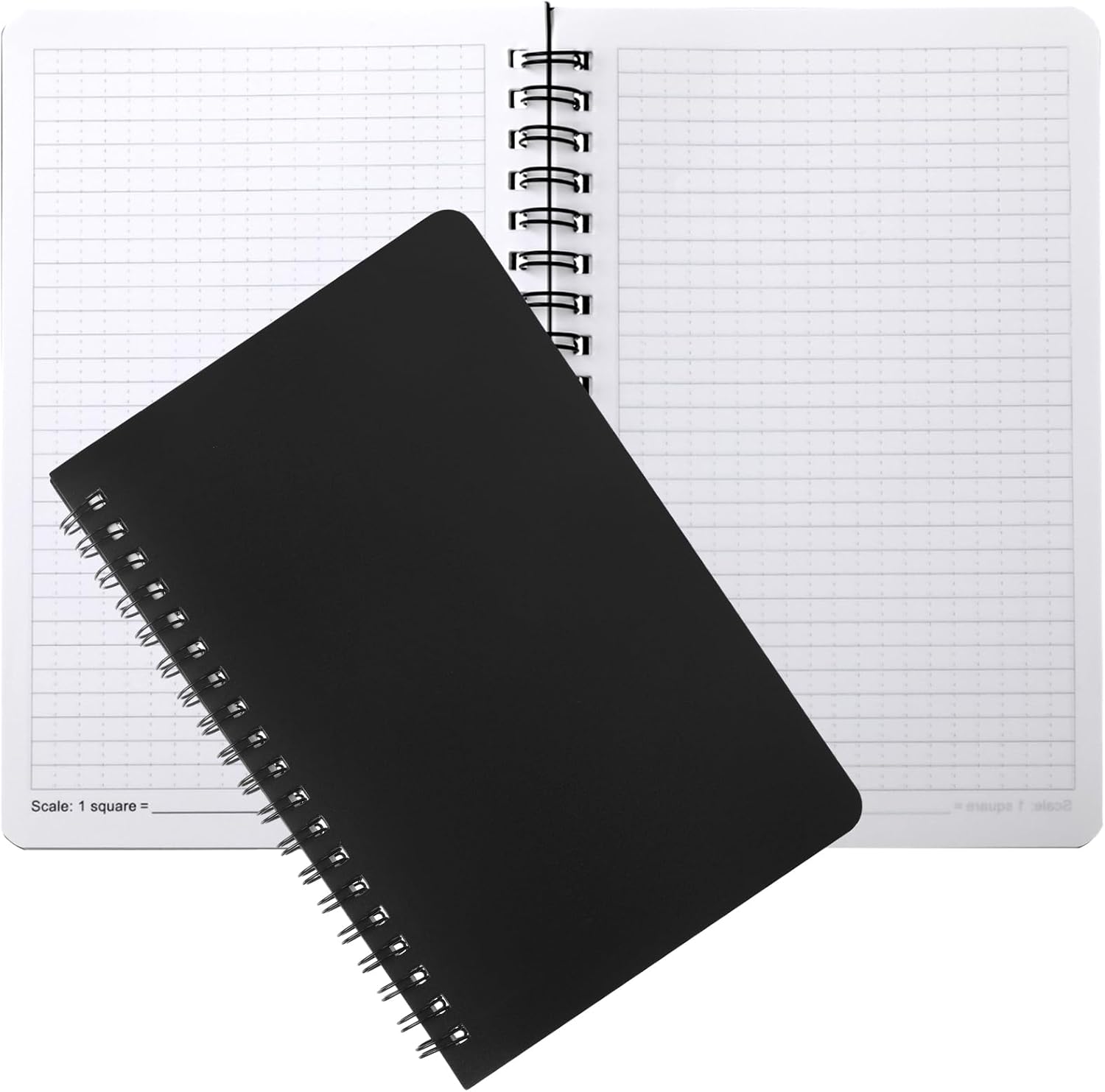 2 Pcs Stone Paper Waterproof Spiral Notebook Journals Notepad Grid Notebooks 5 x 7 Inch Graph Paper Spiral Notepads Waterproof Sheet Journals 64 Pages for