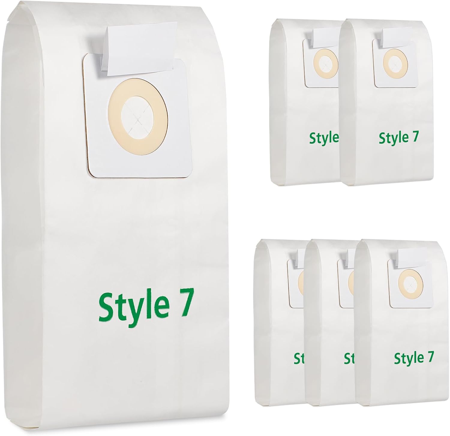 6 Pack Style 7 Vacuum Bags Compatible with Bissell Upright Vacuums: PowerForce 1739 3522 3525 71Y7, PowerGlide 3545, Plus 3350 3550 3553, Lift-Off 3554
