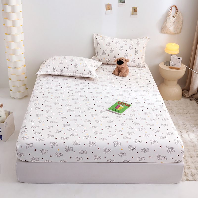 Yuan sheng Home Textiles Pure Cotton Cartoon Dog Sheet Cartoon white bear 193cm/203cm heightened version