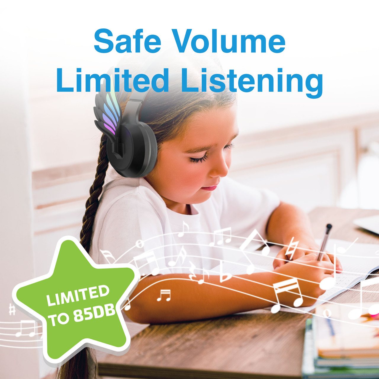Laser Kids Angel Wings Headphones with Mic Black — image 5
