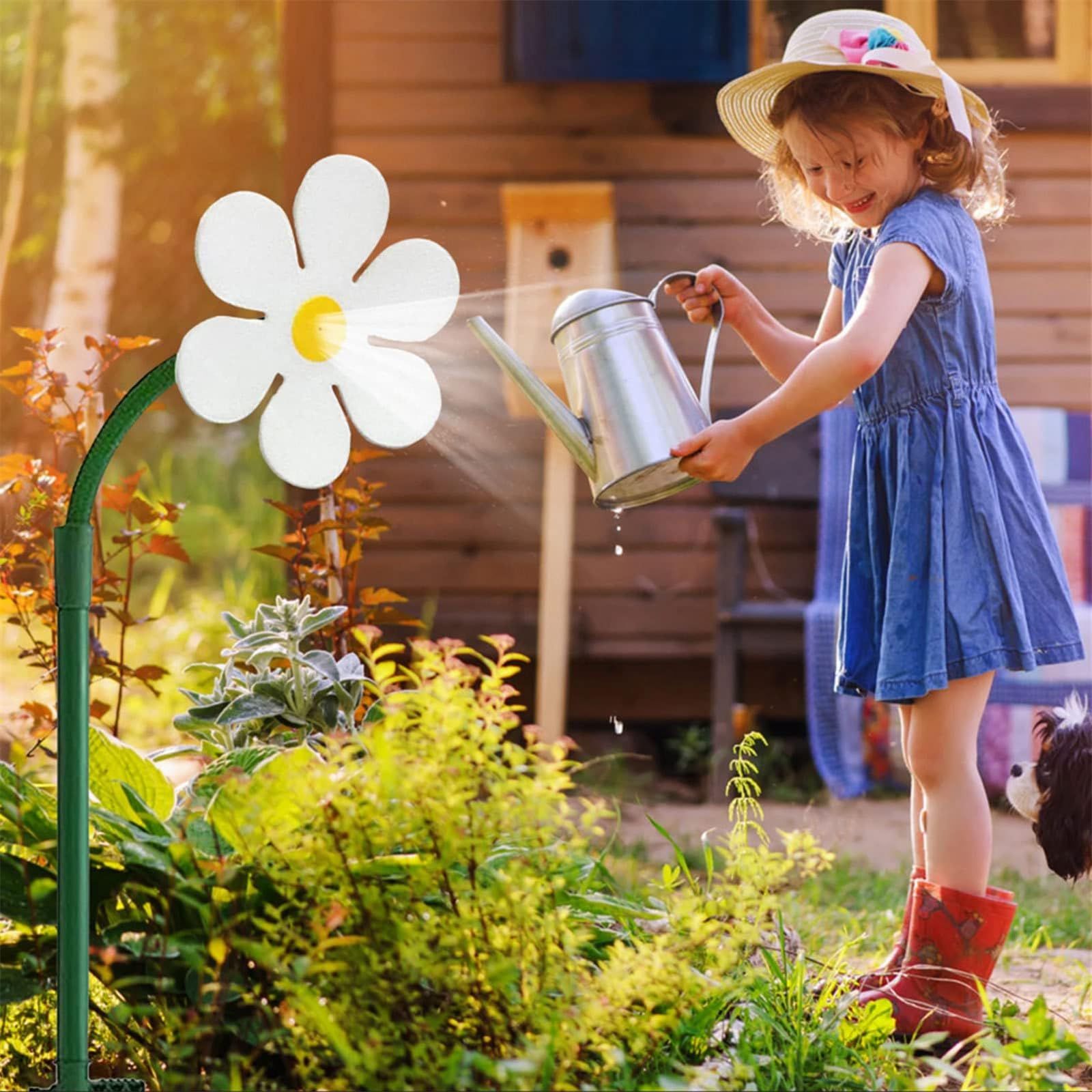 Lawn Watering Sprinkler Sprayer, Garden Crazy Daisy Sprinkler Stake, Kids Outdoor Water Play, Garden Irrigation Tool — image 3
