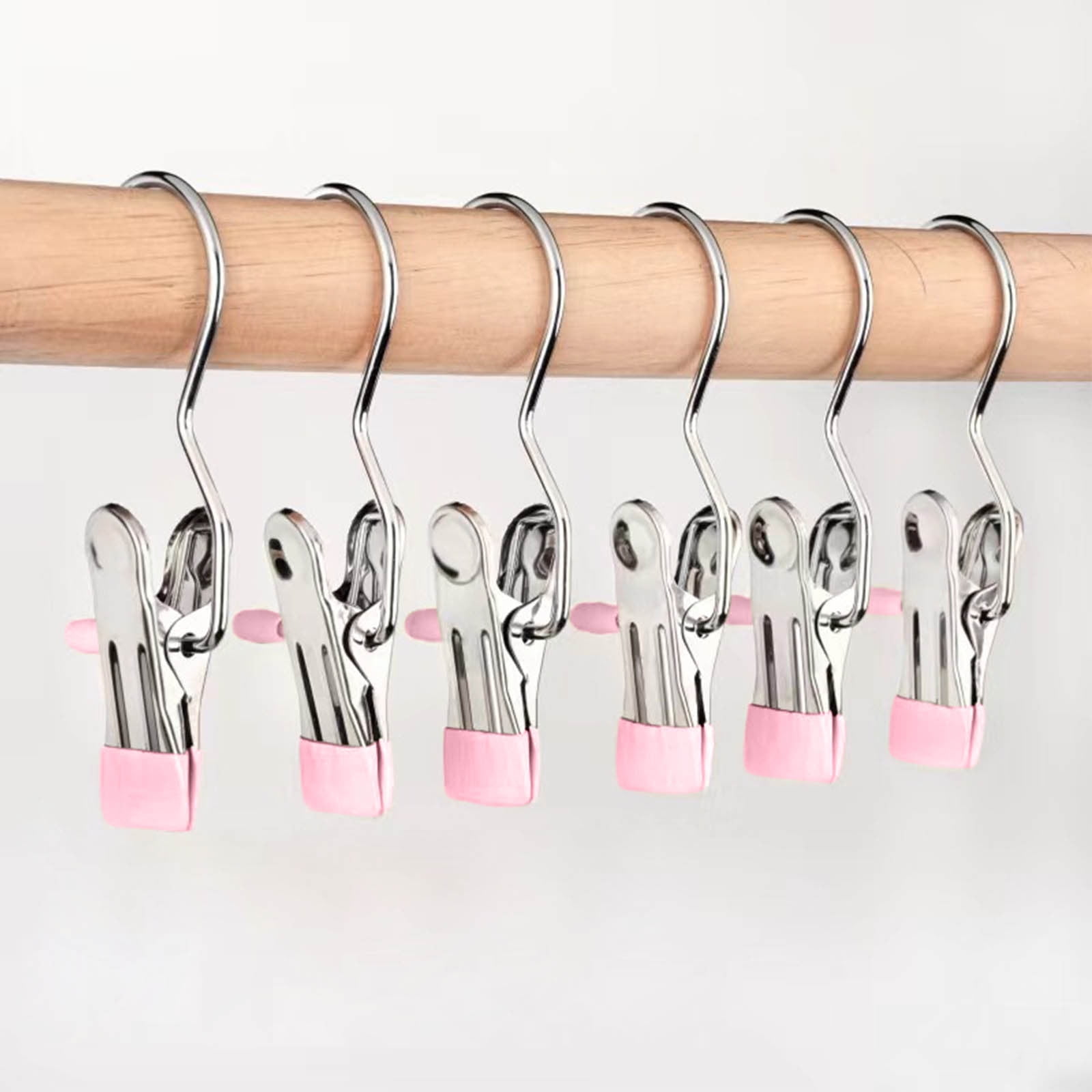 15 Pack Clothes Pins, Hanger Hooks, Stainless Steel Laundry Clips, Travel Hangers, Towel Clips, Legging Organizer for Closet Hanging, Space, Silver ā image 5