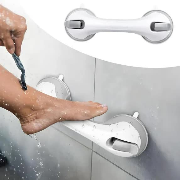 Shower Foot Rest for Wall, 12 Inches Shower Pedicure Foot Stool for Shaving Legs Bathroom Stool with Powerful Suction Cups Foot Stand for Inside Shower