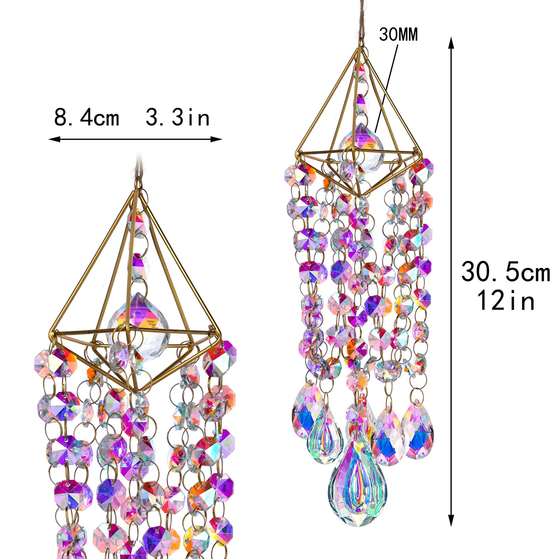 Rainbow Manufacturing for Window Hanging, Rainbow Maker Indoor Window Glass Wind Chimes Home Garden Decor, Purple — image 5