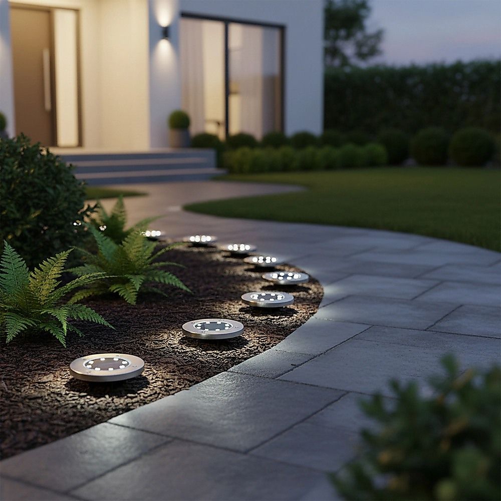 12x Solar Powered LED Buried Inground Recessed Light Garden Outdoor Deck Path — image 2
