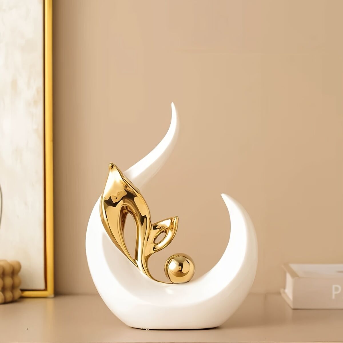 Platinum Ceramic "New Life" Sculpture: Symbolizing growth through the form of a sprouting seed, inspiring upward progress step by step — image 3