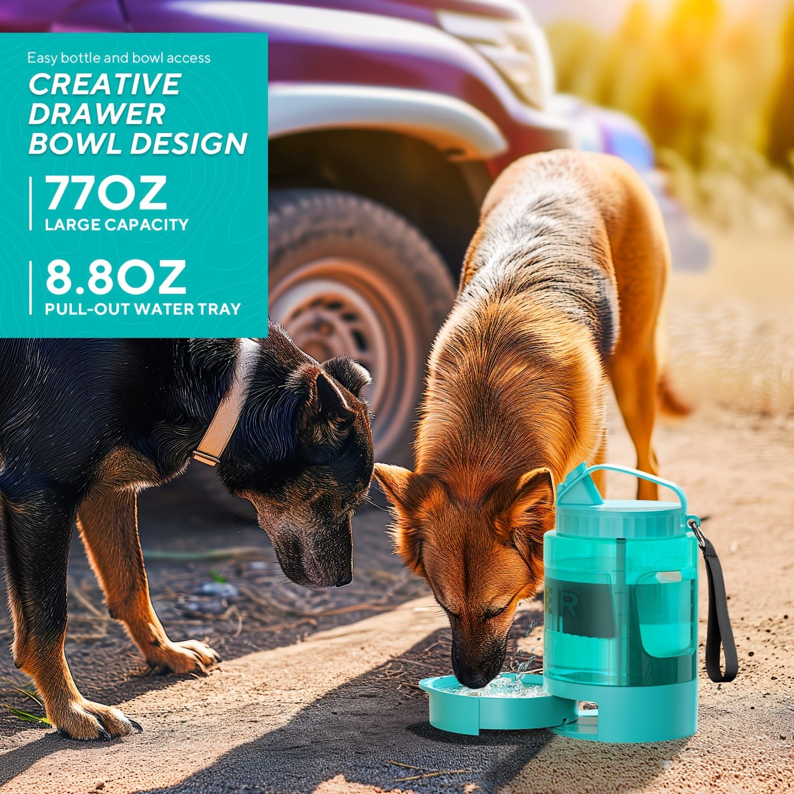 Portable Pet Water Bottle with Built-in Bowl – Leak-Proof, Large Capacity 77oz for Camping, Hiking, and Dog Park Adventures – Ideal for Small to Medium Breeds — image 6