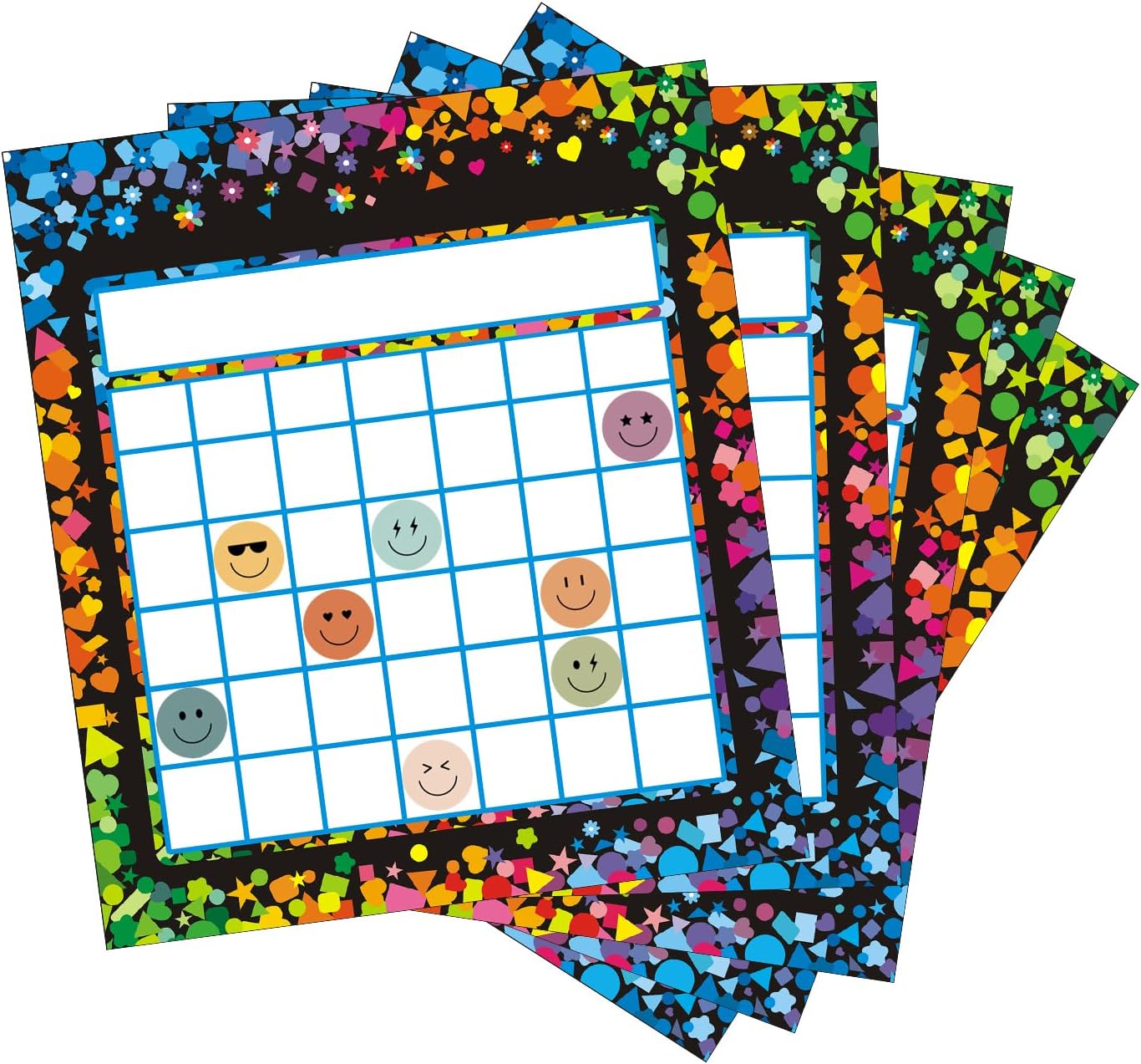 6000 Pieces Boho Happy Smile Face Stickers for School Reward Behavior Chart,3/8 Inch in Diameter Round Bohemian Style Reward Labels 10 Styles Happy Face — image 4
