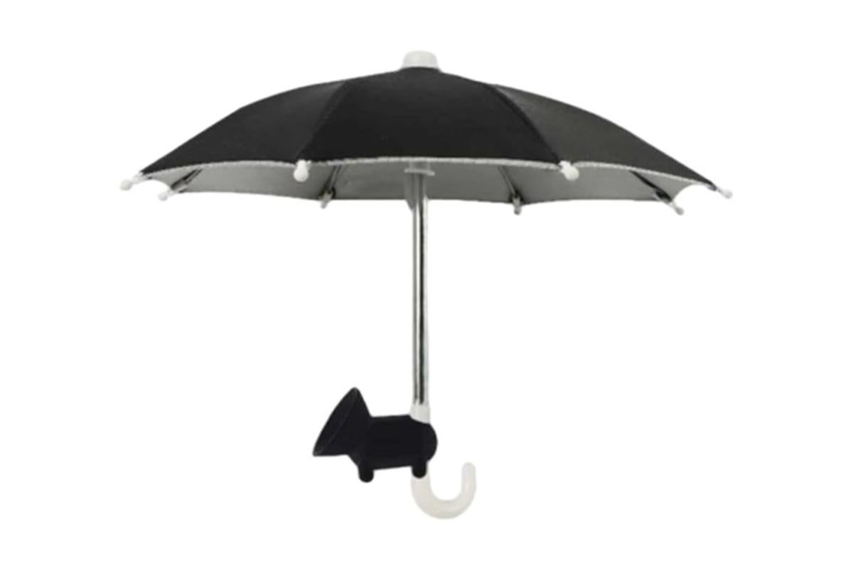 Phone Umbrella with Suction Cup Stand Universal Adjustable Piggy Anti-Glare Sun Shade -Black — image 2