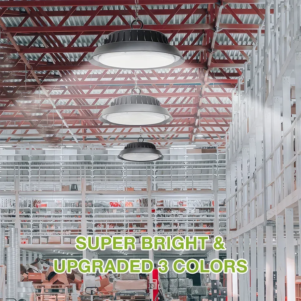 Solar Power Outdoor UFO LED High Bay Light in Black - 200W — image 2