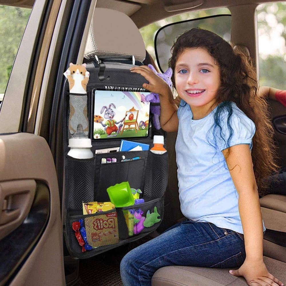 pcs Car Back Seat Storage Bag, Kick Protection Protector with Touch Screen Holder for Tablet, for Children in the Replacement Part — image 5