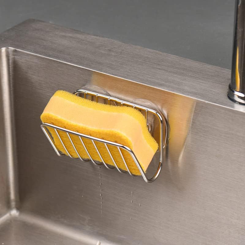 Sponsrek - Kitchen Gully Stone Sponsrek - Stainless Steel Suction Cup - Sponsholder - Silver — image 4