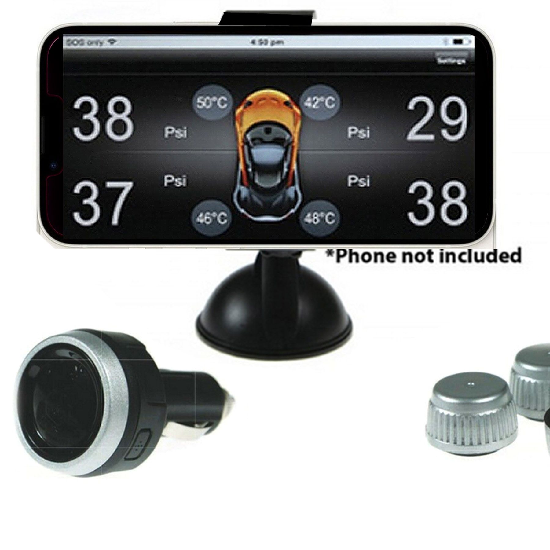 Gator DIY BT Wireless Car Tyre Pressure Monitor Monitoring System App Control TPM iOS — image 3