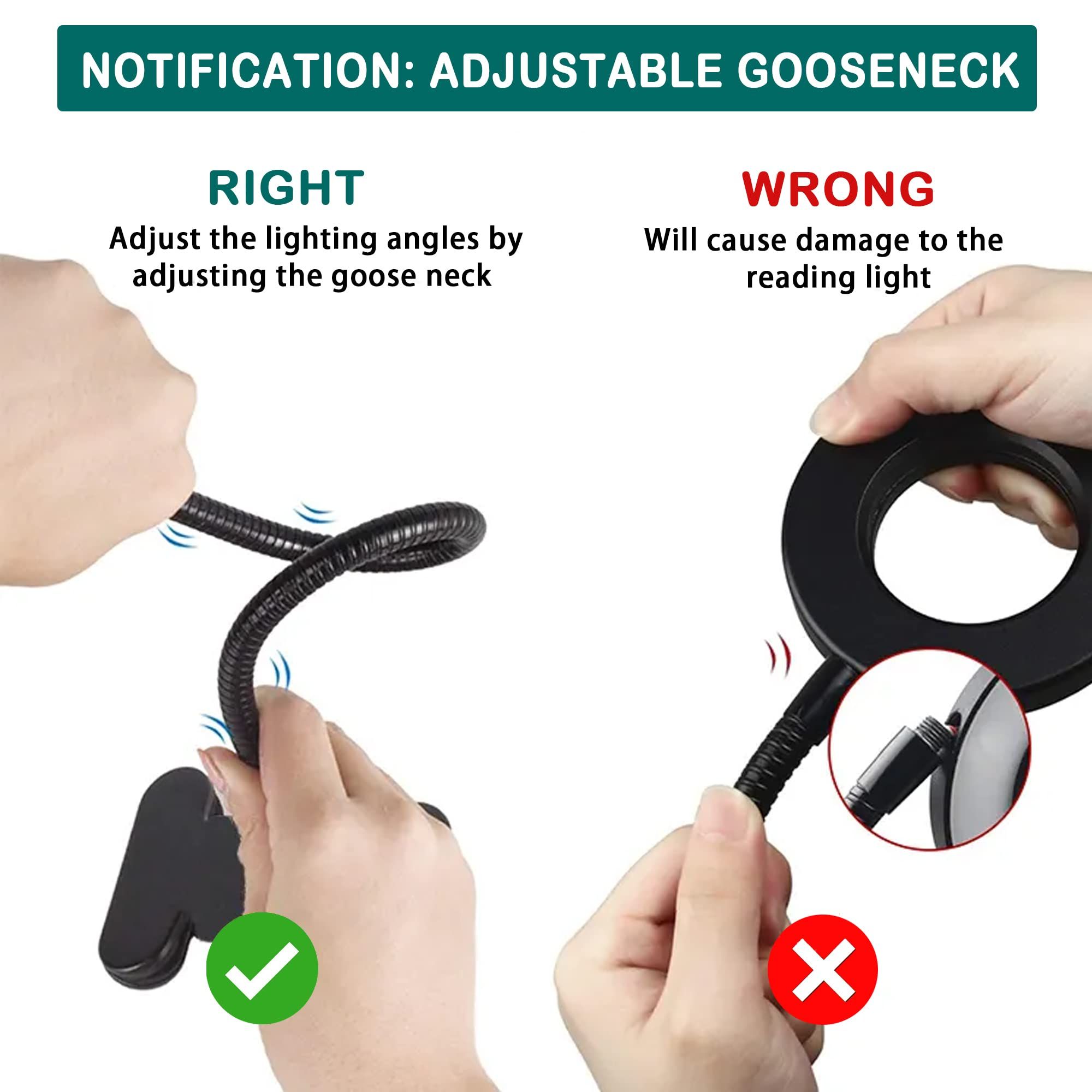 Desk Lamp Clip on Light, Lamp with Color Modes Brightness Levels, Flexible Gooseneck Eye Protection Bed Night Light for Reading — image 4