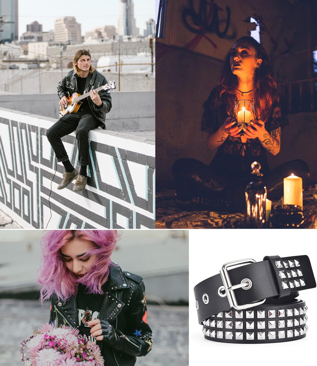 Studded Belts Women Y2K Stud Punk Rock Woman Girls Black Waist Belt for Cosplay Halloween โ image 6