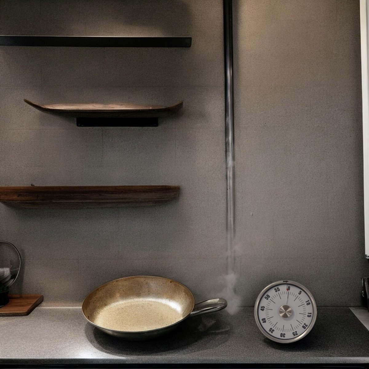 FLOKOO Leather and Metal Clock — image 2
