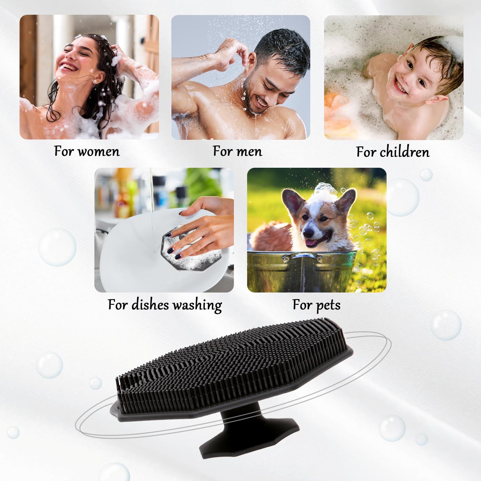 Silicone Loofah, Scalp Exfoliator Hair Shampoo Skin Cleaning Brush, Bath & Body Brushes for Men Women use in Shower (2Pack) โ image 5