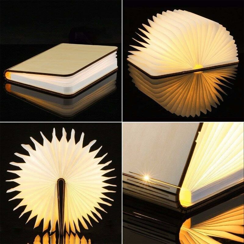 LED Wooden Book Lamp, Christmas Gift Idea Book Lamp Folding And Magnetic, Usb Rechargeable LED Paper Lamp, Decorative โ image 3