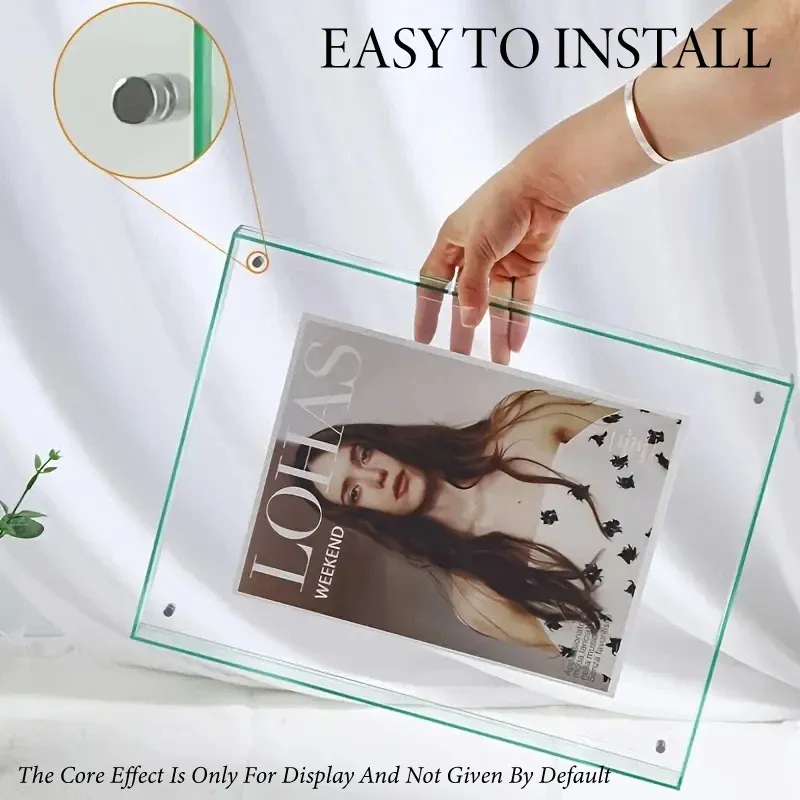 Acrylic Photo Frame Double-Sided Clear Display with Screw Mount โ 16x21cm - Red โ image 6