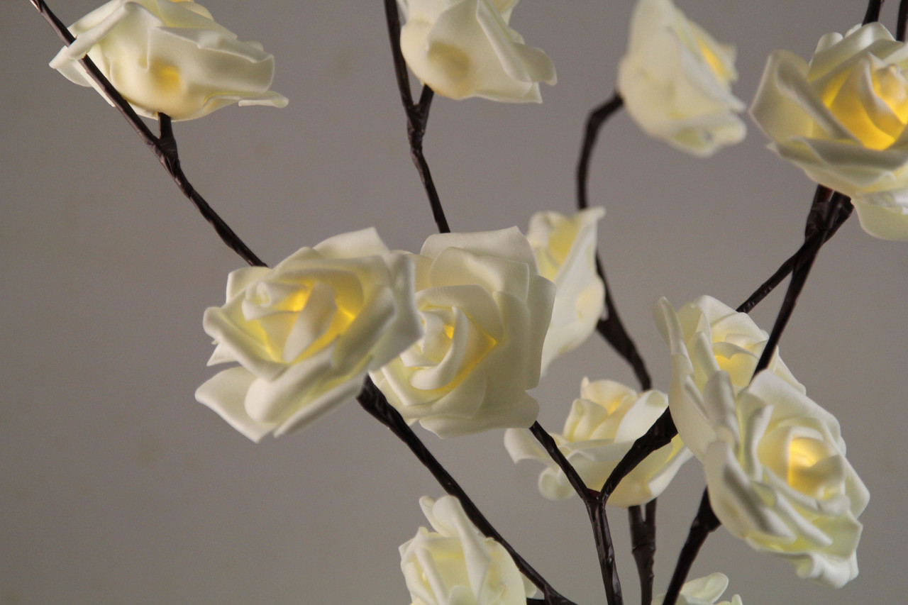 1 Set of 50cm H 20 LED White Rose Tree Branch Stem Fairy Light Wedding Event Party Function Table Vase Centrepiece Decoration โ image 3