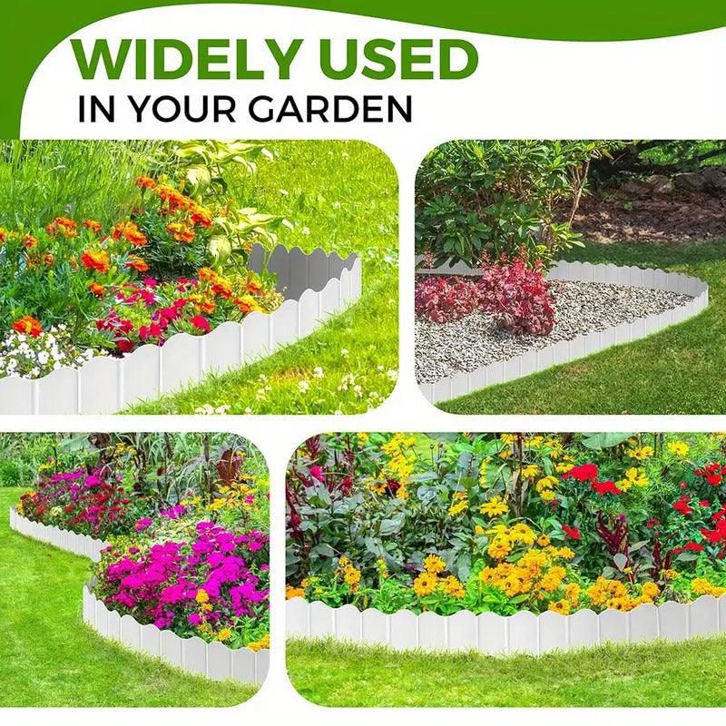 20PCS Garden Edging Fence Decorative Plastic Lawn Border Panels Landscaping - Black โ image 5