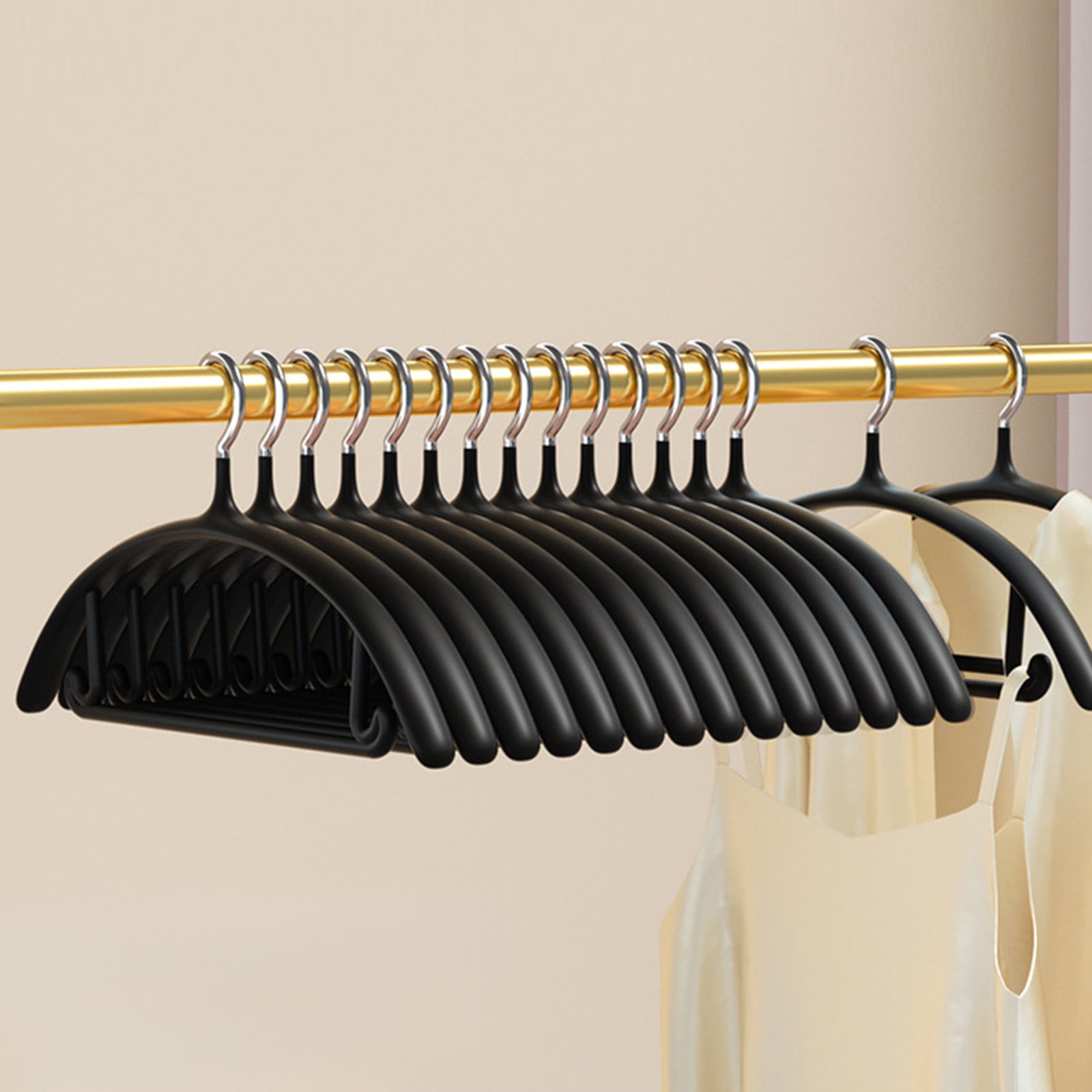 Premium Velvet Hangers, Heavyduty- Non Slip No Shoulder Bump Suit Hanger - Chrome Hooks,Space Saving Round Clothes Hanger for — image 2