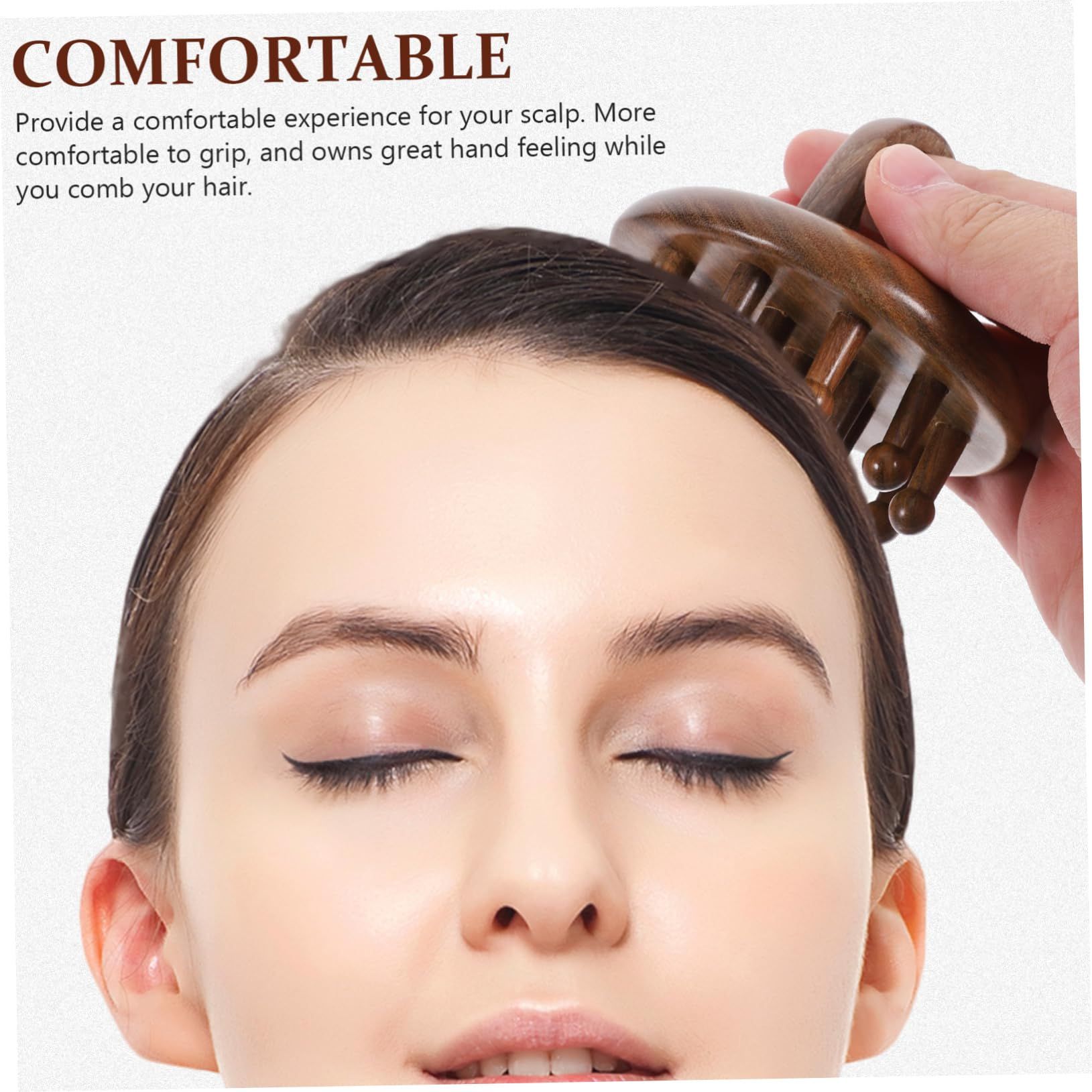 combs wide tooth comb hair pick sturdy wooden comb scalp massager comb comfortable comb wooden comb for women hair portable โ image 4