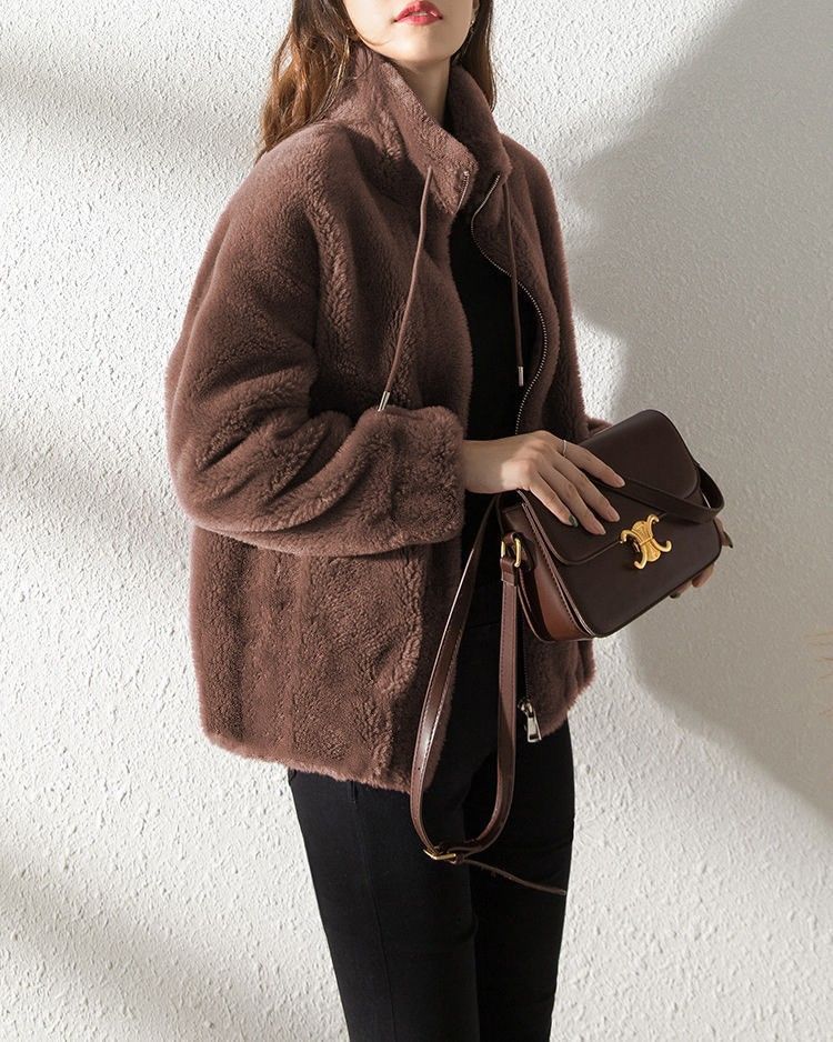 Women's Faux Fur Jacket | Trendy & Warm Coat - Purple - Size S(AU S/EU46) โ image 3