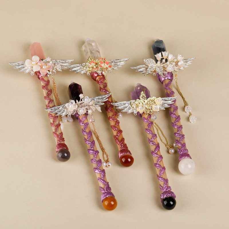 Handmade Crystal Wand, Raw Gemstone Scepter, Natural Magic Wand Fluorite โ image 4