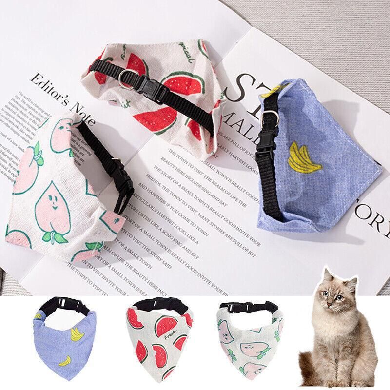 Pet Bandana-Style Collar Saliva Towel Adjustable For Cat Kitten Dog Puppy L Size - Blue — image 6