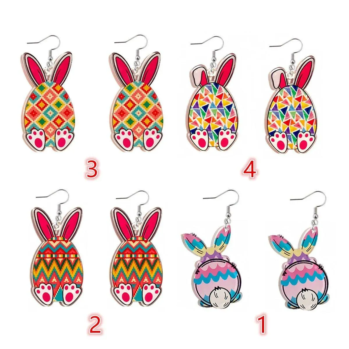 Easter Acrylic Bunny Earrings Cute Cartoon Rabbit Jewelry Spring Holiday Gifts - 1 โ image 5