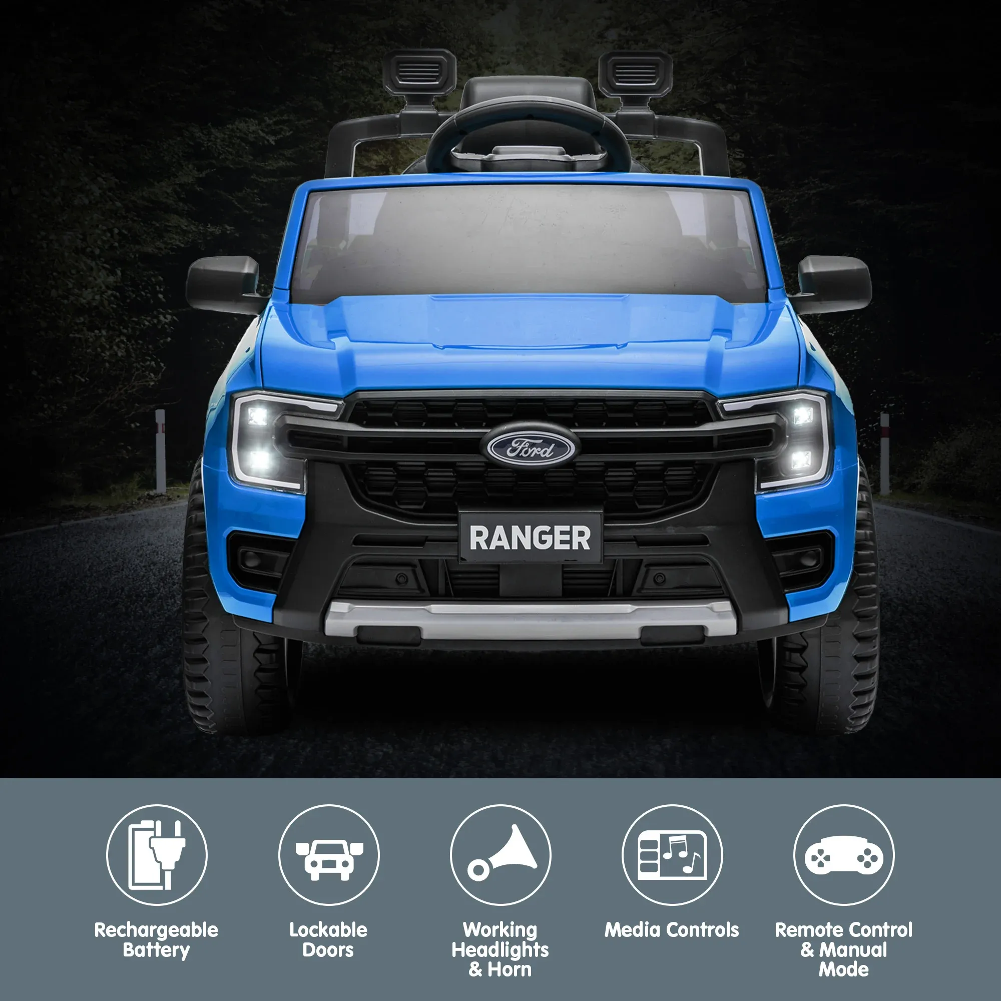 Kahuna Ford Ranger Electric Kids Ride On Car in Blue โ image 6