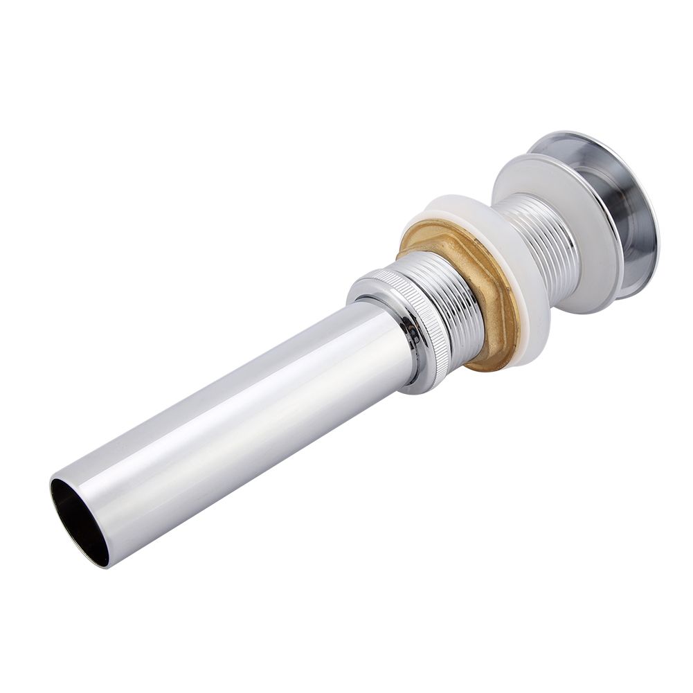 G1 1/4" Brass Bathroom Basin Sink Pop Up Drain Assembly NOn Overflow (Silver Chrome) — image 4