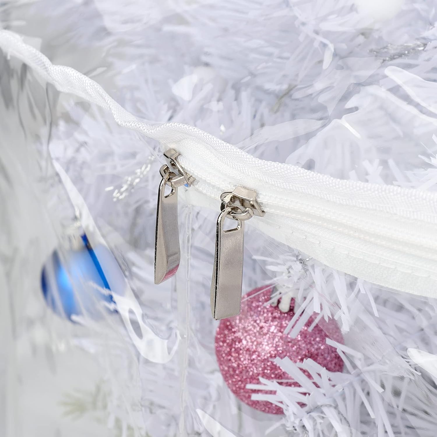 2Pcs Christmas Wreath Storage Container 20 Inch Clear Wreath Storage Bags Round Durable Wreath Bags Clear Everyday Bag with Dual Zippers and Sturdy Handles for — image 3