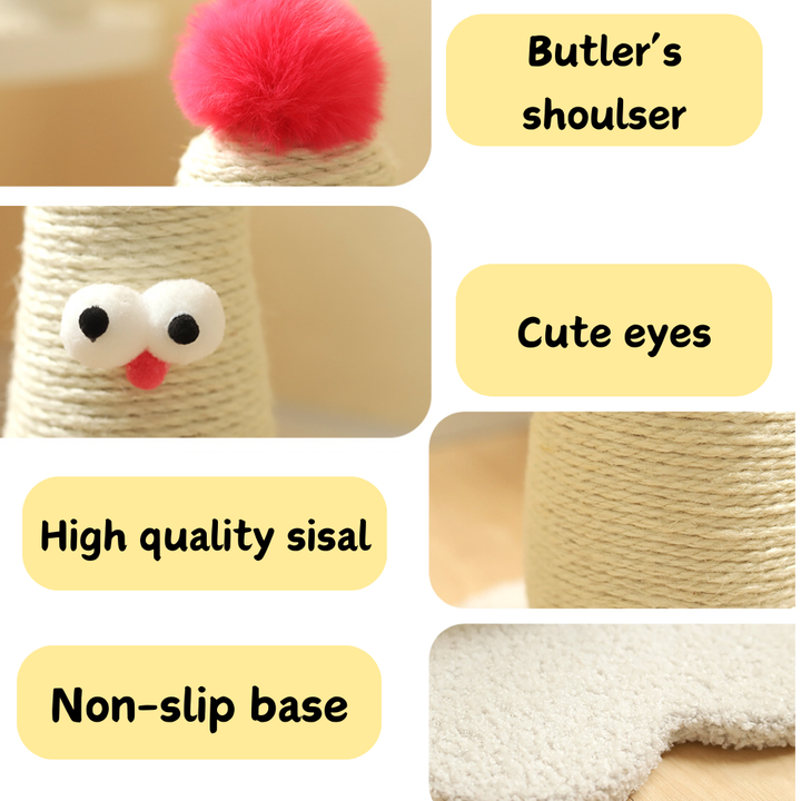 Yellow Adorable Chick Cat Scratching Post - Durable Sisal Rope Scratcher Toy for Cats & Kittens โ image 5