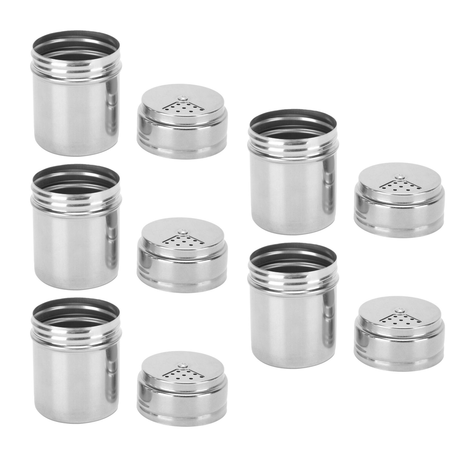 5PCS Seasoning Bottle Stainless Steel Spice Shaker with Rotating Cover Kitchen Gadget BBQ Tool — image 4