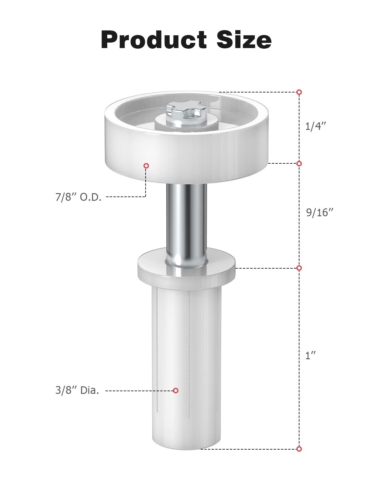 Bifold Door Hardware, Bifold Closet Door Hardware Repair Part Bi-Fold Door Top Guide Wheel — image 2