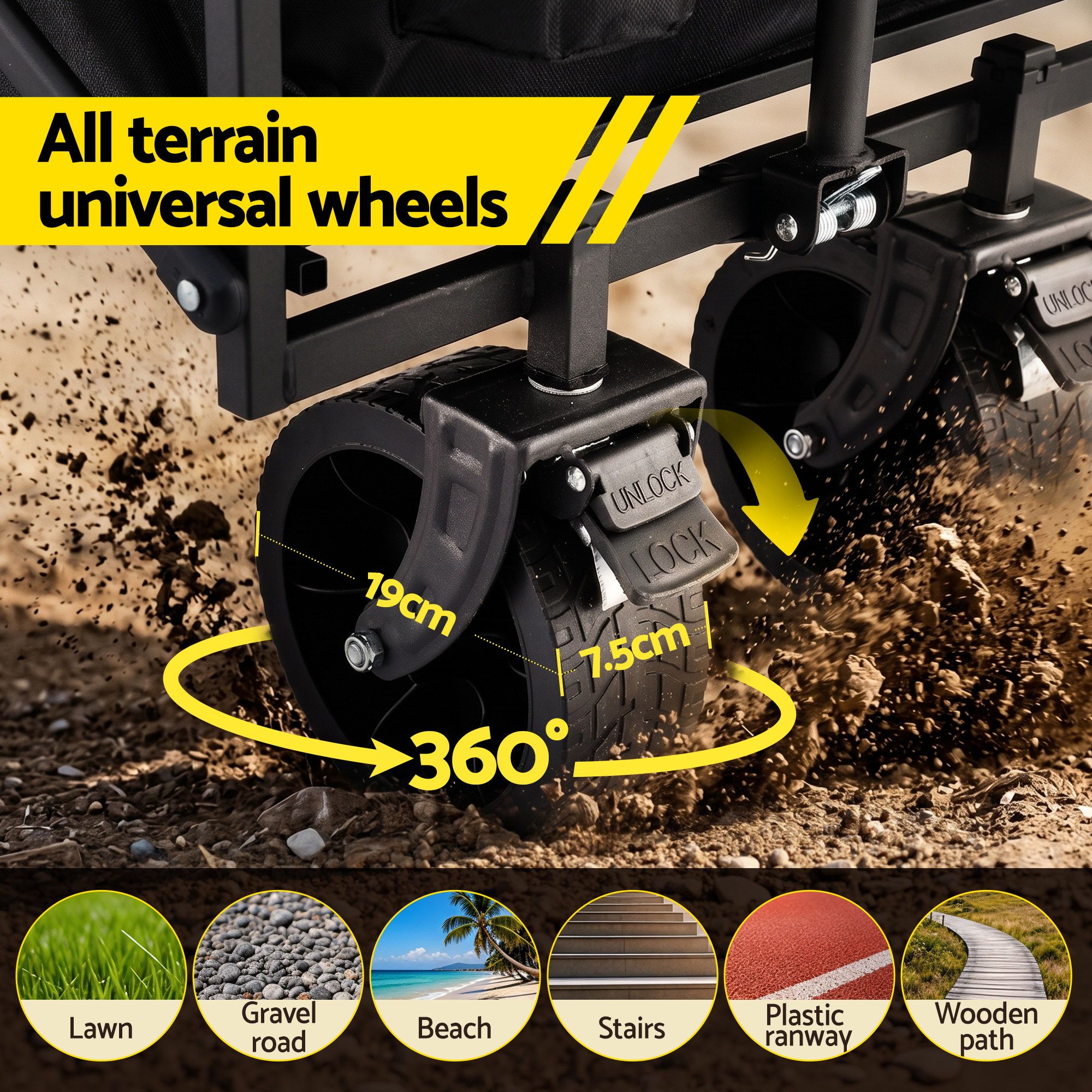 Gardeon Folding Camping Wagon Heavy Duty Utility Cart with Tailgate Table 150L โ image 4
