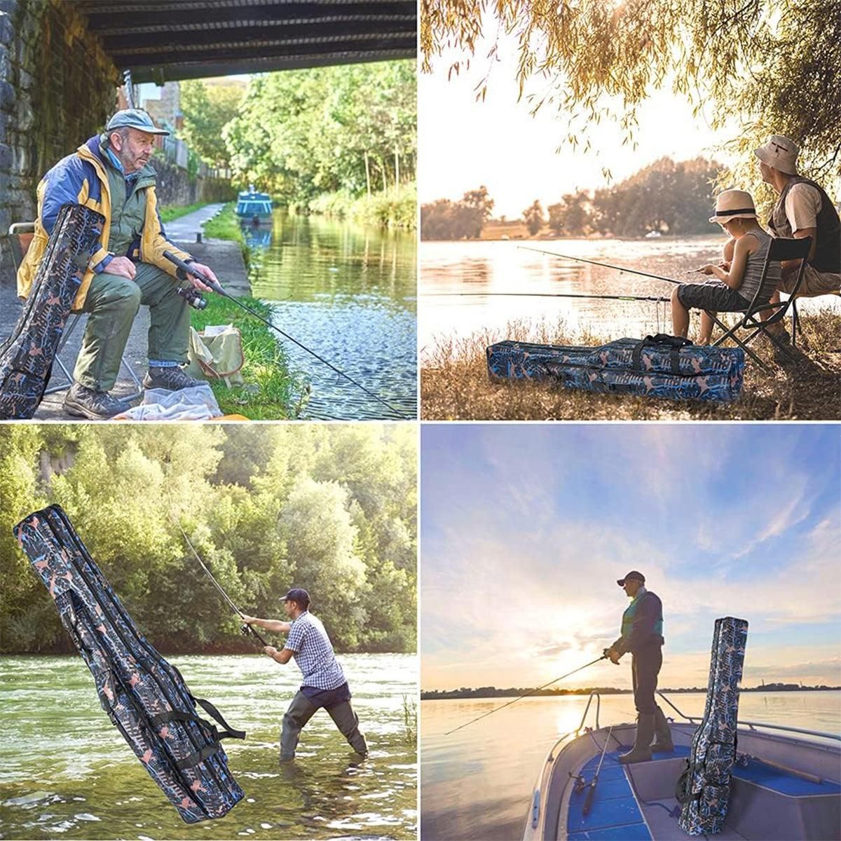 130cm Big Belly Fishing Tackle Bag Rod Storage Carry Case Outdoor Fishing Bag - Snake skin camouflage — image 4