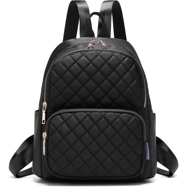 Women's Casual Backpack - Anti-Theft Nylon Small Backpack, Black