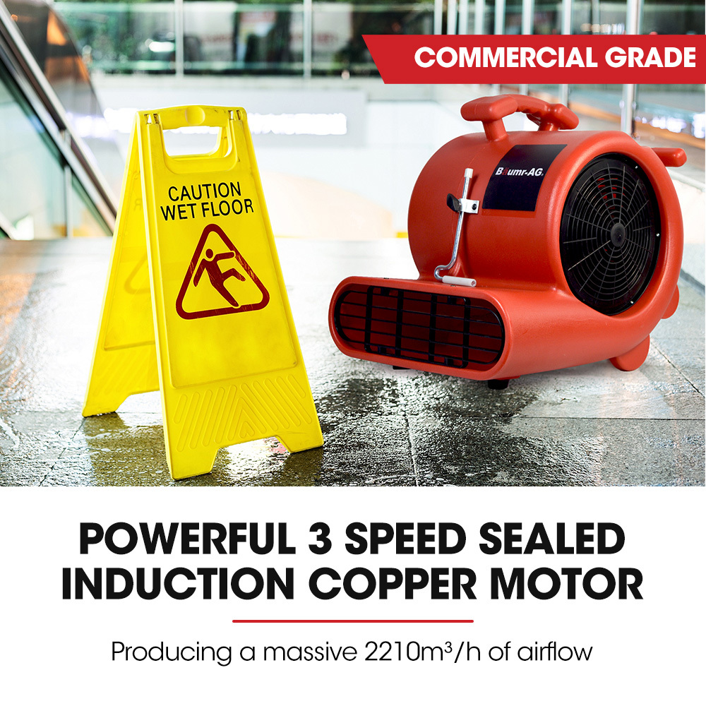 Baumr-AG 3-Speed Carpet Dryer Air Mover Blower Fan, 1300CFM, Sealed Copper Motor, Poly Housing โ image 2