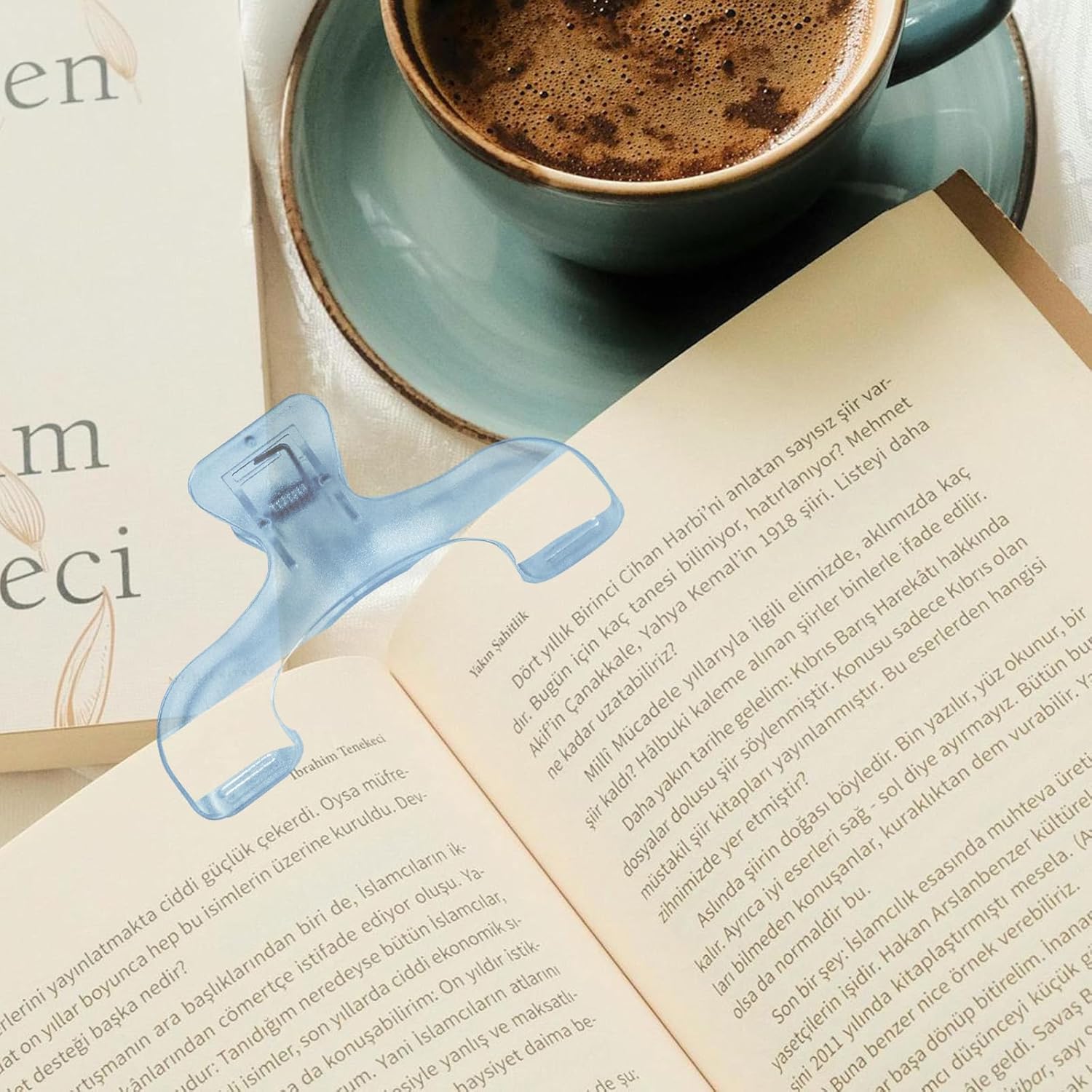 2 Pack Transparent Cookbook & Music Book Page Holders - Hands-Free Reading Clips - Blue Book Stand Accessories โ image 3