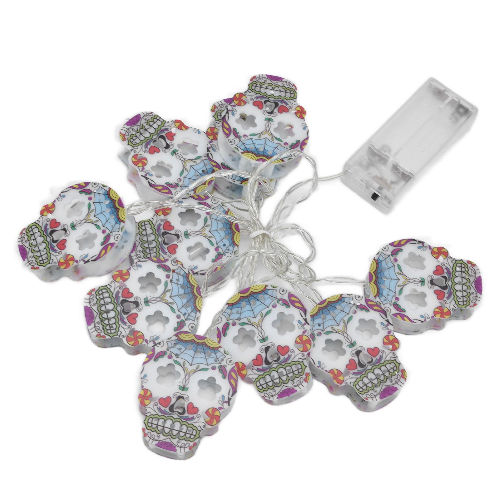 10LED Skull String Lights Halloween String Lights for Festival Party Holiday Decoration Battery Operated — image 5