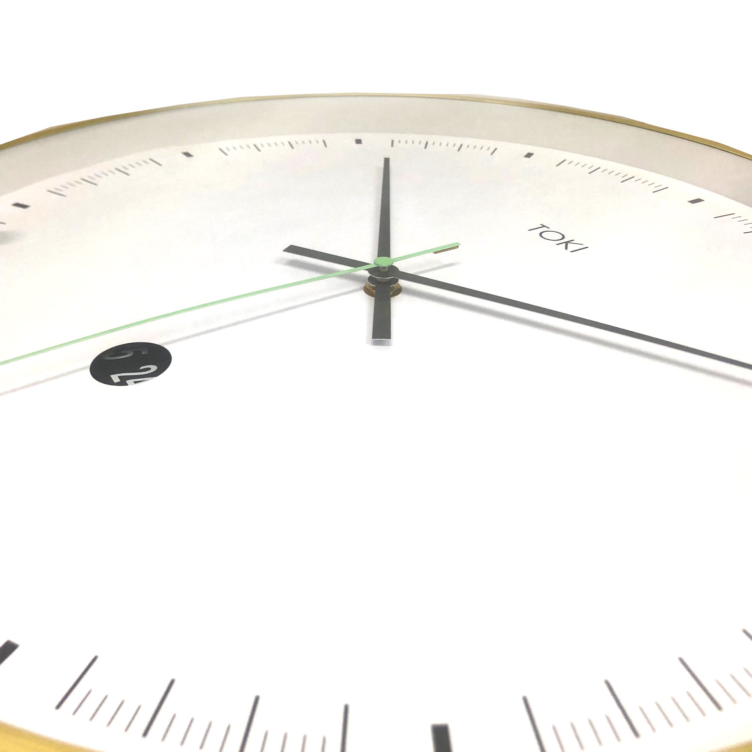 Toki Metta Brushed Gold Silent Sweep Second Wall Clock Date 40cm — image 3