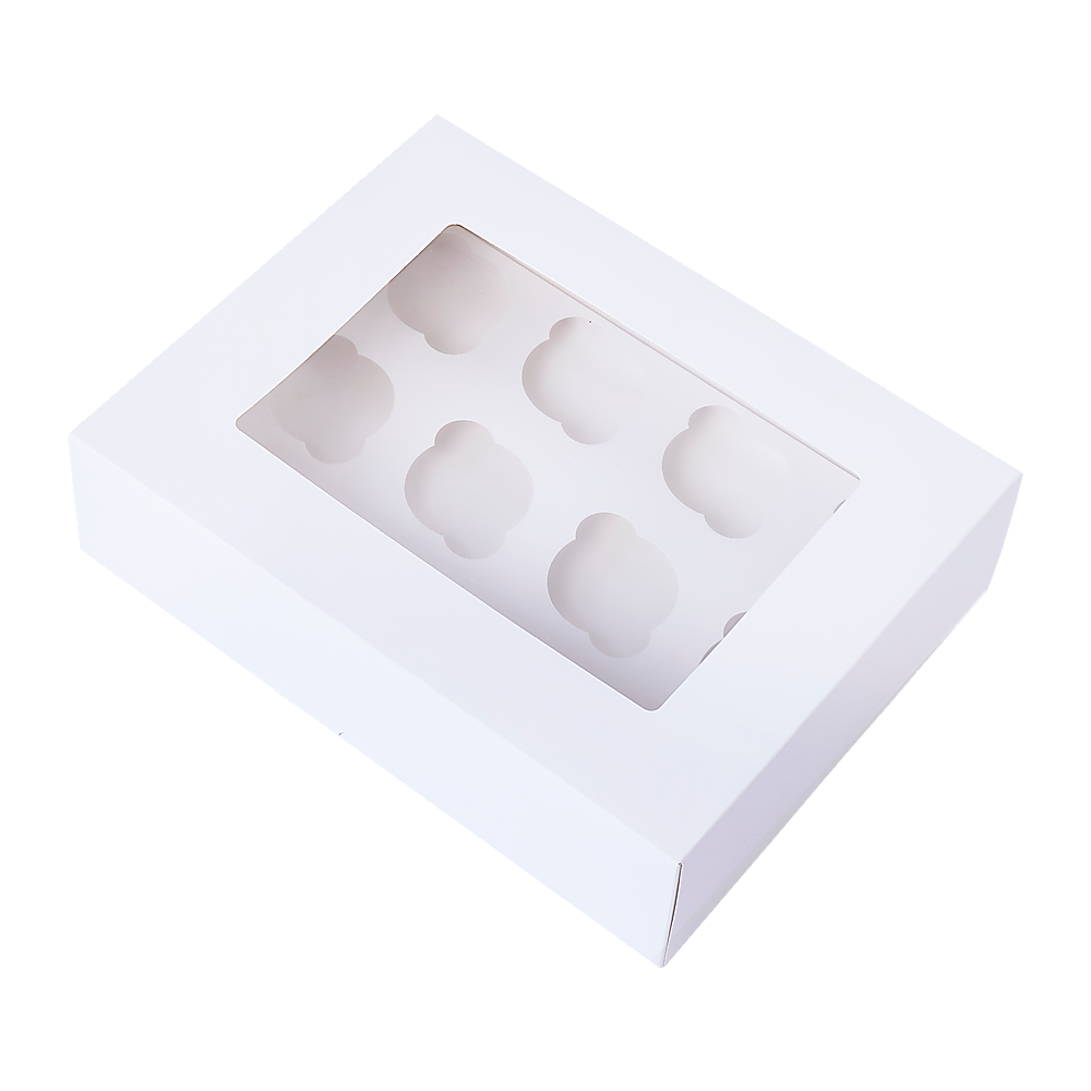 50pcs Cupcake Boxes 12-Hole Laminated Clear Window Face Boxes Favour โ image 6